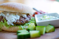 Greek Style Lamb Burgers with Floury Baps