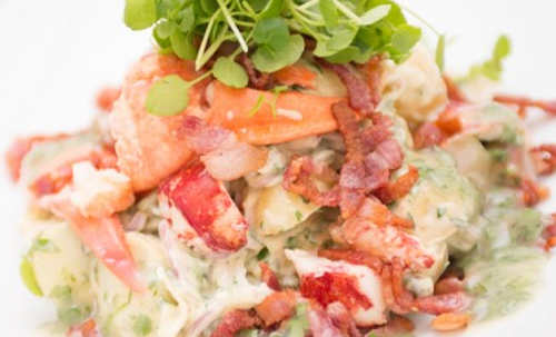 Lobster and Comber Potato Salad With Crispy Bacon & Tarragon