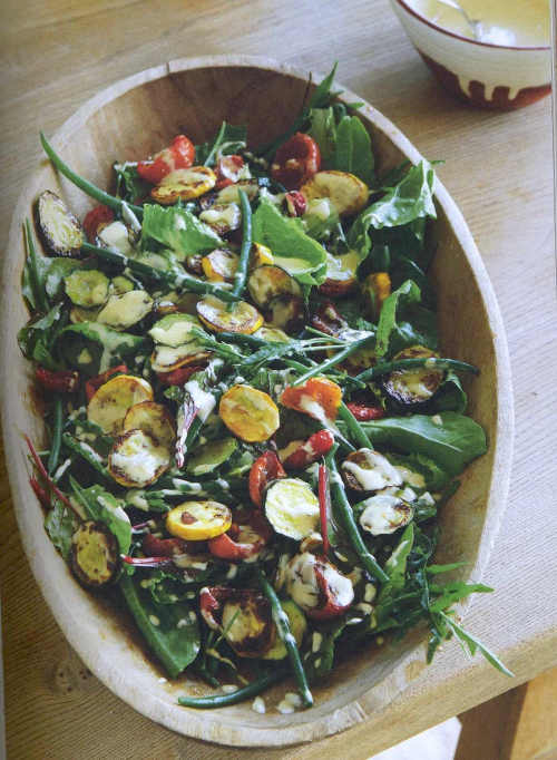 Tahini Dressed Courgette and French Bean Salad