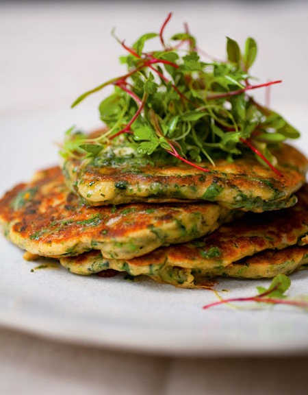 Ottolenghi’s Green Pancakes with Lime Butter