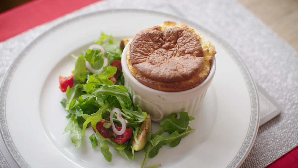 Cheddar Cheese and Courgette Soufflés