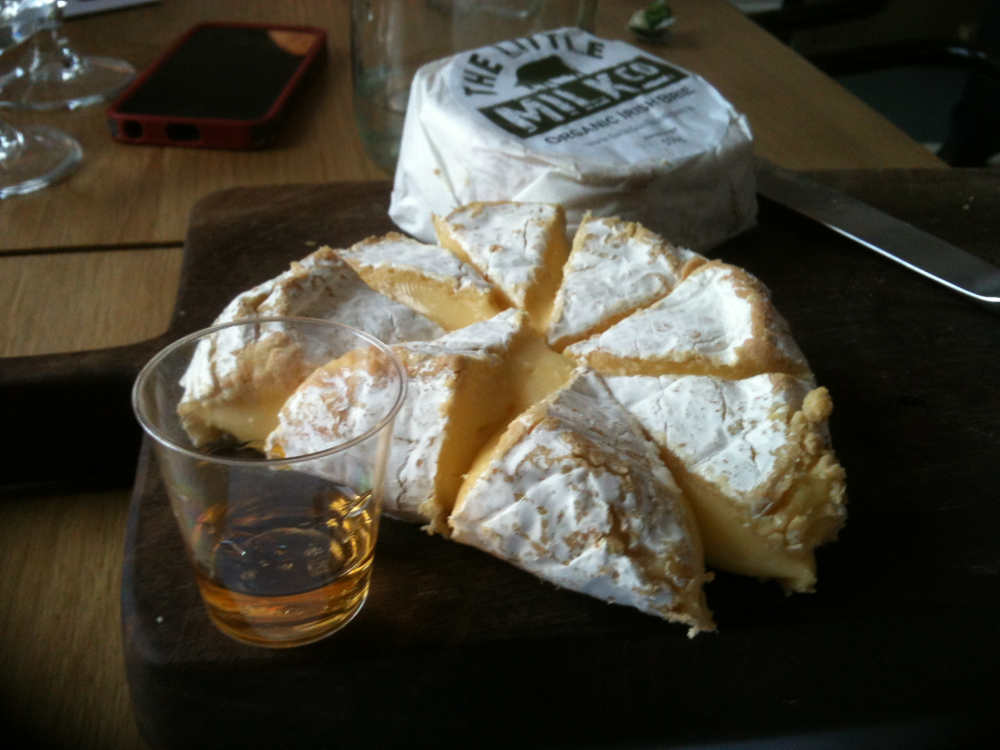 A ripe organic brie from The Little Milk Company, paired with Teelings whiskey