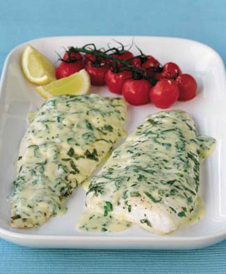 Turbot or Brill in Tarragon and Soured Cream Sauce