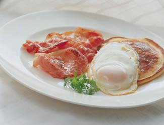 Fried Eggs, Potato Pancakes and Bacon