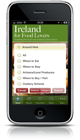 Ireland for Food Lovers app - Around Here