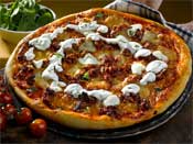 Lamb Pizza with Yoghurt and Mint