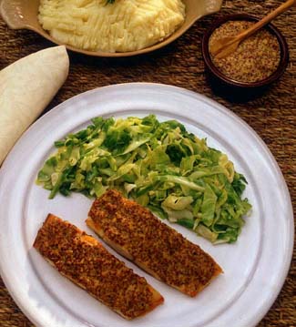 Smoked Fish with Mustard and Cabbage 