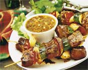 Steak Kebab with ketchup dressing