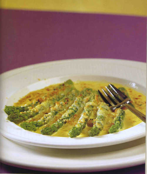 Asparagus and Gabriel cheese gratin