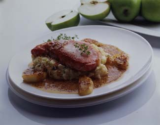 Bacon Chops with Apple & Cider Sauce 