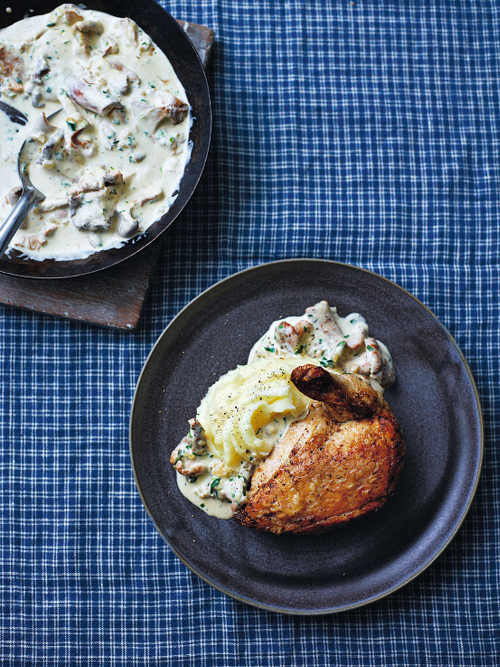 Crispy Chicken with a Creamy Irish Whiskey and Wild Mushroom Sauce