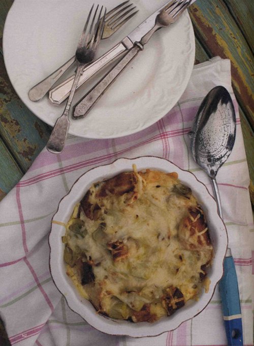 Domini's Leek & Bread Pudding