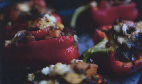 Stuffed Peppers With Sweet Potato And Chestnuts