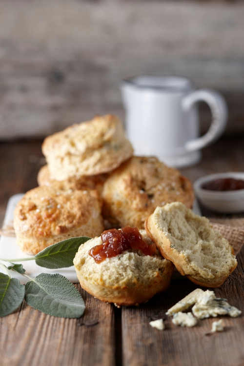Scones with Sage & Farmhouse Blue Cheese