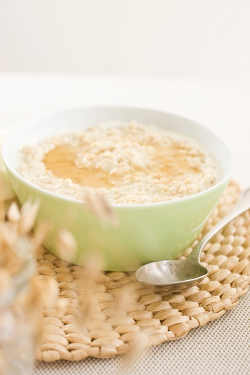 Porridge with Apple, Sultanas and Crème Fraiche