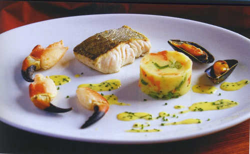 Fillet Of Portmagee Pier Hake with Daly's Smoked Salmon, Cromane Mussels and Skellig Crab Claws