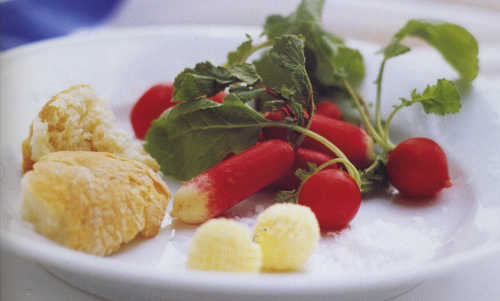 Radishes with Butter, Crusty Bread and Sea Salt