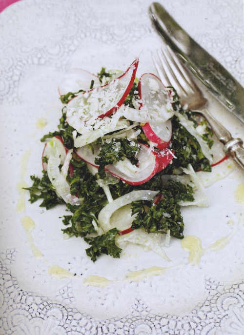 Kale, Fennel, Radish and Parmesan Salad