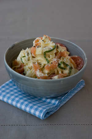 Smoked Salmon Tagliatelle with Parmesan Cream 