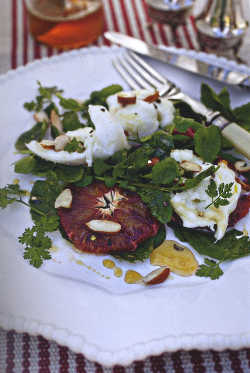 Watercress, Blood Orange and Toonsbridge Mozzarella Salad