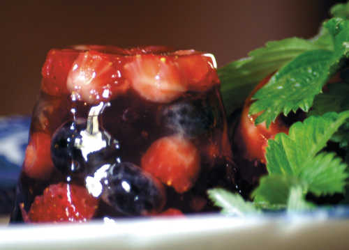 Wild Strawberry, Bilberry, Blackberry And Rose Water Jelly 