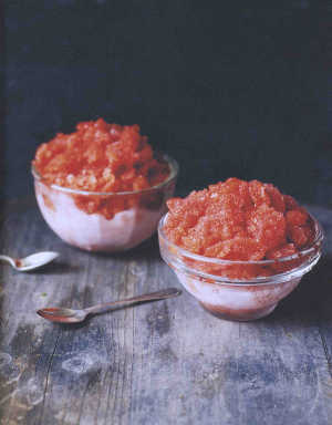 Winter granita of blood orange & persimmon 