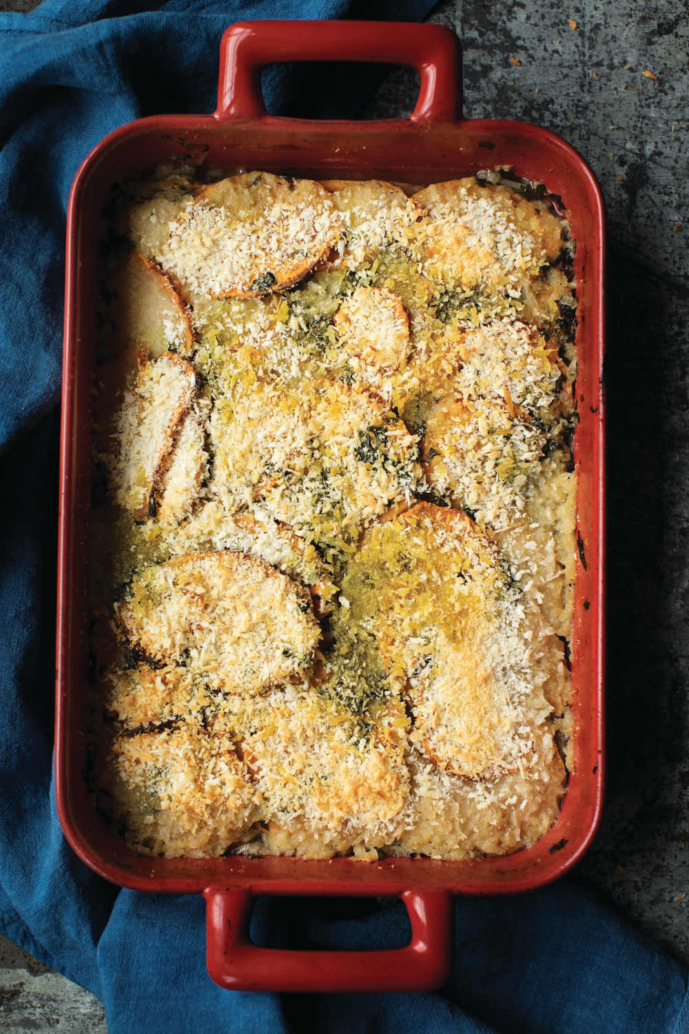 Celeriac & Sweet Potato Boulangère