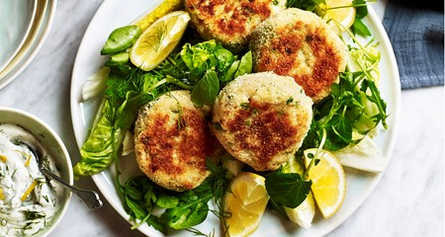 COD & POTATO CAKES WITH MELTED CHEDDAR CENTRE