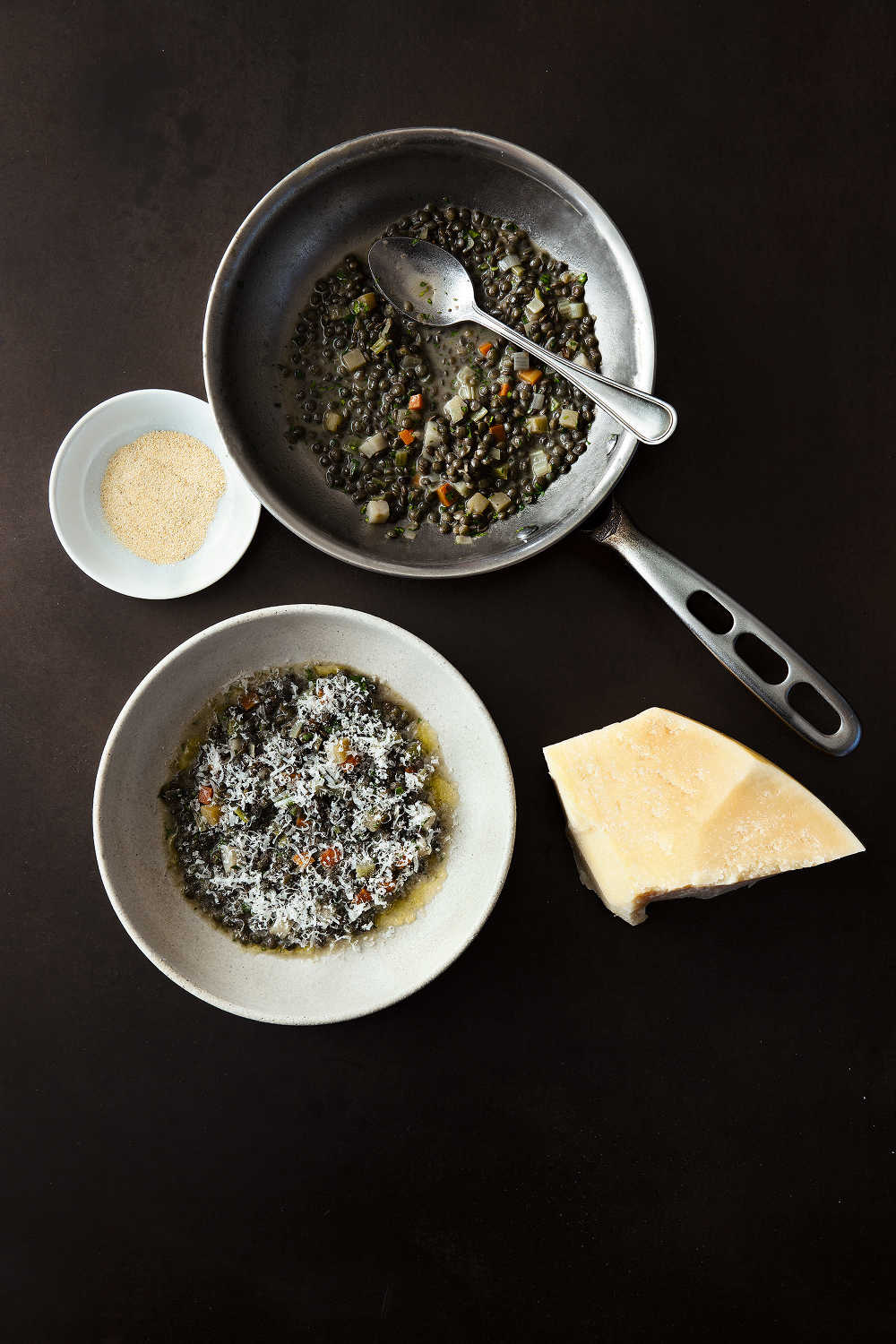 Lentils, garlic & parmesan