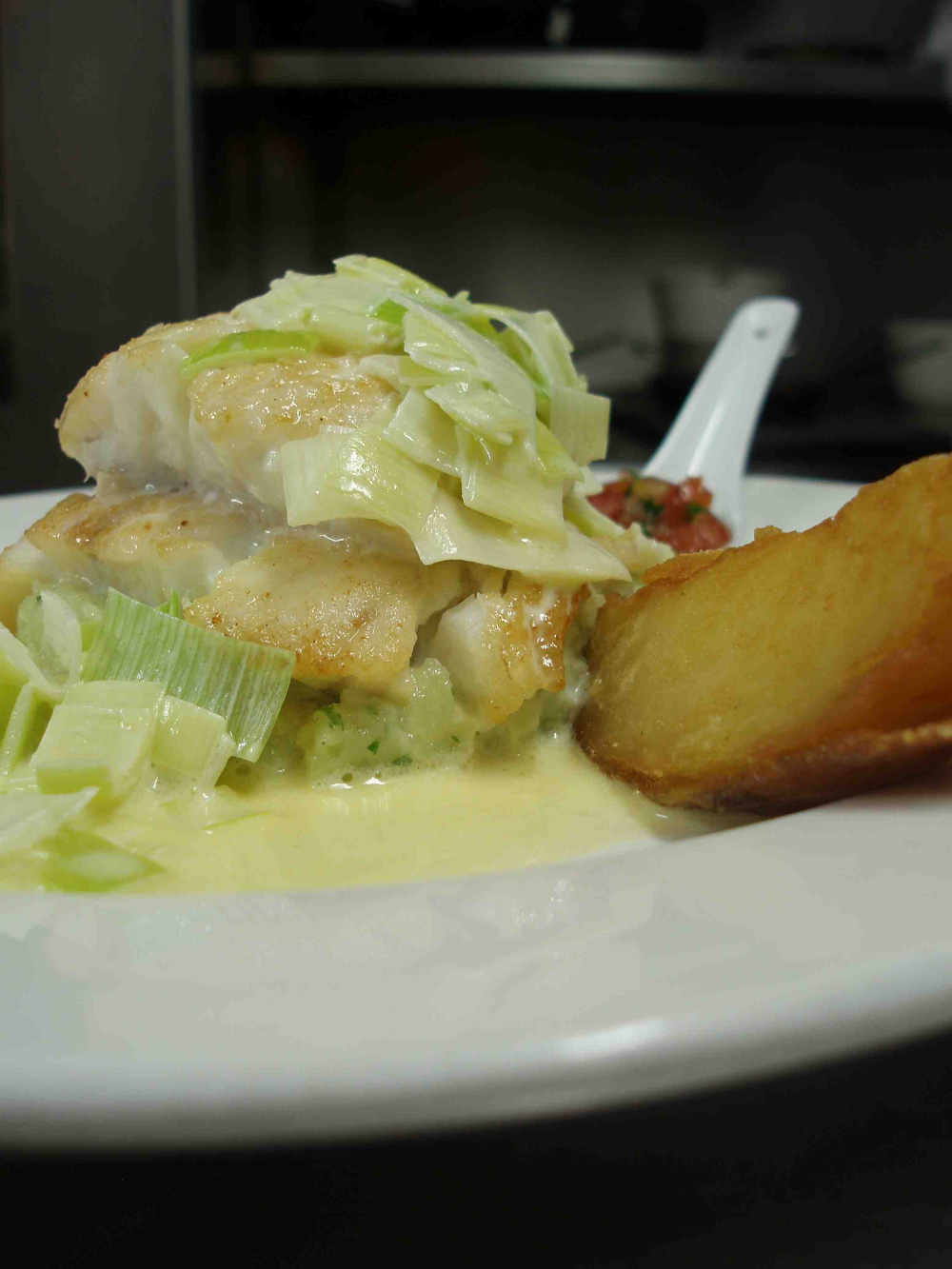 Roast Cod with Parsley Mash & Creamed Leeks