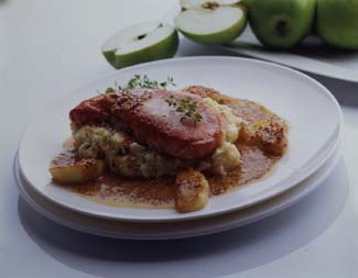 Bacon Chops with Apple & Cider Sauce